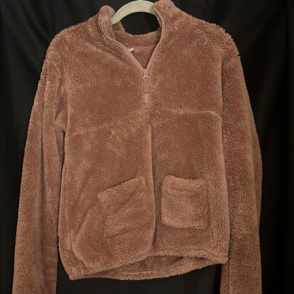 Cozy Brown Fleece Jacket for girls.